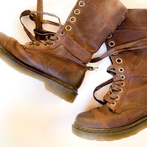 Dr. Martens Brown Leather Triumph Boots w/ Original Satin Laces
